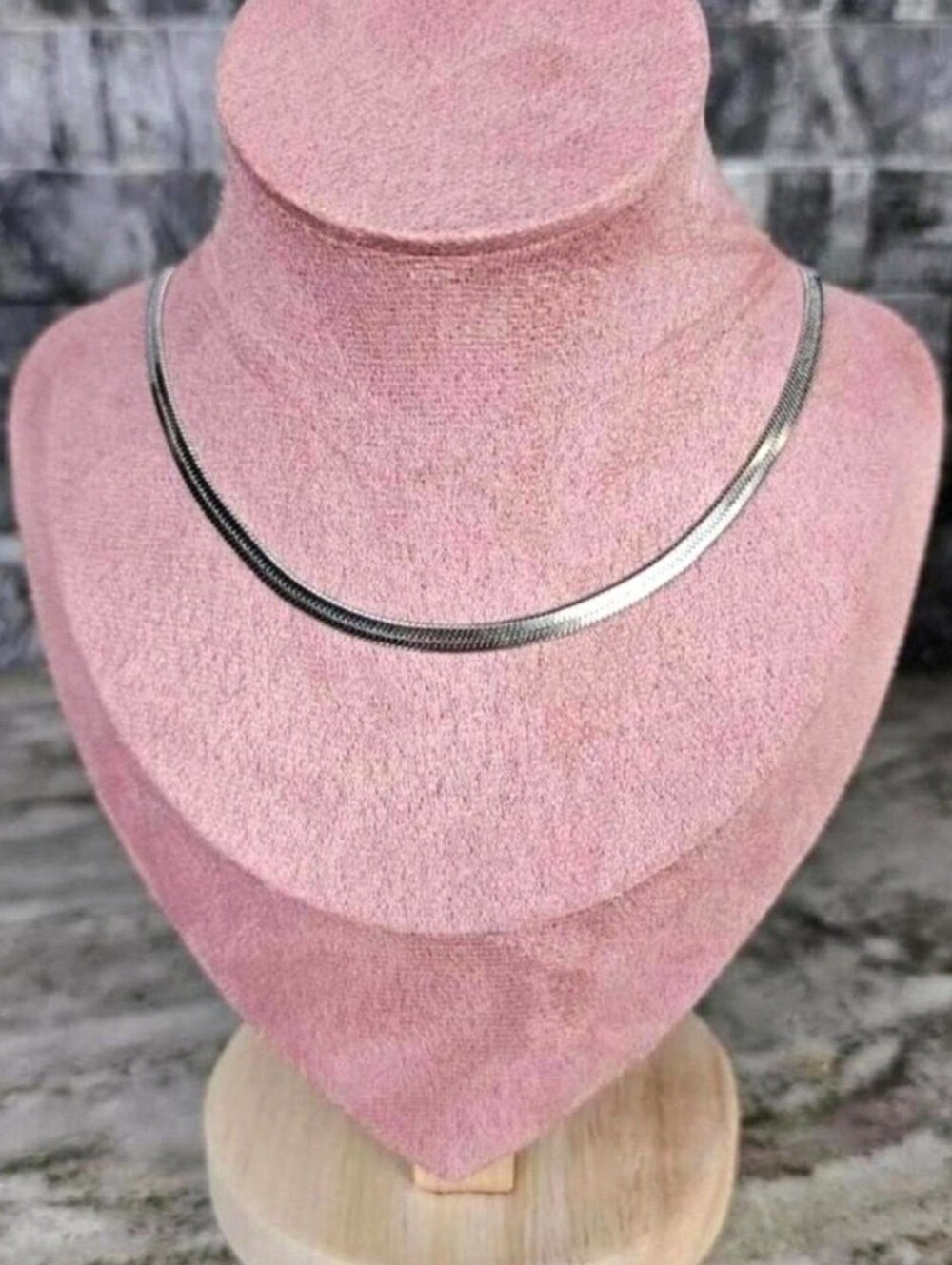 Simple Stainless Steel Herringbone Necklace